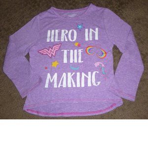 Toddler Girls "Hero in The Making" Wonder Woman T-Shirt Size 5T  purple NWT